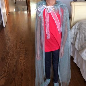 Elsa cape with white tie closure at neck